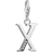 Thomas Sabo Charm Club Letter X Charm Pendant - Silver/white