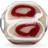 Thomas Sabo Glass Bead Silver Charm w. Glass - Silver/Red/Beige/White