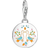 Thomas Sabo Mexican Disc Doves Charm Pendant - Silver/Multicolour