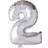 Hisab Joker Foil Ballon Number 2 Silver