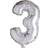 Hisab Joker Foil Ballon Number 3 Silver