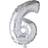 Hisab Joker Foil Ballon Number 6 Silver