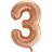Hisab Joker Foil Ballon Number 3 Rose Gold