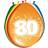 Folat Latex Ballon 80th Birthday 8-pack