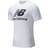 New Balance Essentials Stacked Logo T-shirt - White with Black