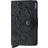 Secrid Miniwallet in pelle e alluminio Ornament - Nero