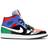 NIKE Air Jordan 1 Mid SE Multi Patent W - Black/Hyper Royal/Pine Green/University Red