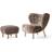 &Tradition Little Petra VB1 Sheepskin with Footstool Lænestol 75cm