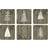 Pimpernel Wooden White Christmas Glasunderlägg 6st