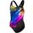 Speedo Digital Placement Splashback Swimsuit - Black/Violet/Pink/Pink (807386F385)