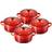 Le Creuset Cerise med låg 4 dele