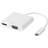 Deltaco USB C-VGA/HDMI/USB C/3.5mm M-F Adapter