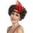 Smiffys Flapper Headband Red with Feather