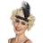 Smiffys Flapper Headband with Feather Black