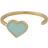 Design Letters Enamel Heart Ring - Gold/Soft Green