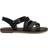 Toms Black Leather Sicily Sandalen - Zwart