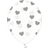 PartyDeco Latex Ballons Hearts Transparent/Silver 6-pack