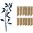 PartyDeco Table Decorations Branch with Leaves Navy Blue 6-pack