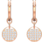 Swarovski Ginger Mini Hoop Pierced Earrings - Rose Gold/White