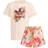 adidas Girl's Her Studio London Floral Shorts & Tee Set - Cream White/Multicolor/Black (GN4212)