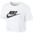 Nike Essential Icon Crop Futura Tee - White/Black