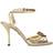 Dolce & Gabbana Devotion Metallic Leather Sandals - Gold/Tone