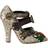 Dolce & Gabbana Gold Sequined Crystal Studs Heels - Gold/Green/Purple