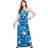 Wicked Costumes Hawaii Maxi Dress Blue Palm