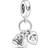 Pandora Shoes Baby Bottle and Heart Dangle Charm - Silver/Transparent