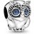 Pandora Sparkling Owl Charm - Silver/Blue/Transparent