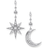 Thomas Sabo Royalty Star & Moon Earrings - Silver/Transparent