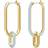 Swarovski Time Hoop Pierced Earrings - Gold/Transparent