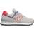 New Balance 574 W - Raw Silk with Vivid Coral