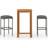 vidaXL 3067980 Bargrupp, 1 Bord inkl. 2 Stolar