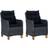 vidaXL 313316 2-pack Trädgårdsmatstol