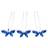 Avalaya Silver Tone Sapphire Blue Butterfly Hair Pins 12-pack