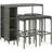 vidaXL 3064915 Bargrupp, 1 Bord inkl. 4 Stolar