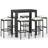 vidaXL 3064784 Bargrupp, 1 Bord inkl. 6 Stolar