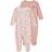 Name It Press Stud Nightsuit 2-pack - Pink/Silver Pink (13189060)