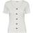 Vero Moda Ribbed Short Sleeved Top - White/Snow White