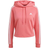 Adidas Women's Essentials 3-Stripes Cropped Hoodie - Hazy Rose/White