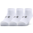 Under Armour HeatGear No Show Sock 3-Pack - Blanc