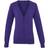 Premier Button Through Long Sleeve V-Neck Knitted Cardigan - Purple