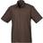 Premier Short Sleeve Formal Poplin Plain Shirt - Brown