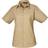 Premier Popeline Blouse Met Korte Mouwen - Khaki