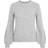 Pieces Balloon Sleeved Knitted Pullover - Light Grey Melange