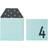 Design Letters Invites Birthday Card 4 Turquoise/Black