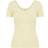 Pieces Kitte Ribbed Short Sleeved Top - Pale Banana