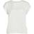 Vila Satin Look Short Sleeved Top - White/Snow White