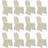 vidaXL 279092 12-pack Sædebetræk Beige, Hvid